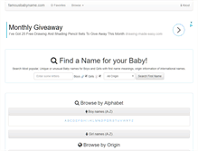 Tablet Screenshot of famousbabyname.com